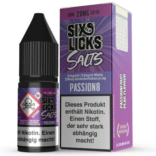 Six Licks Passion 8 Nikotinsalz Liquid